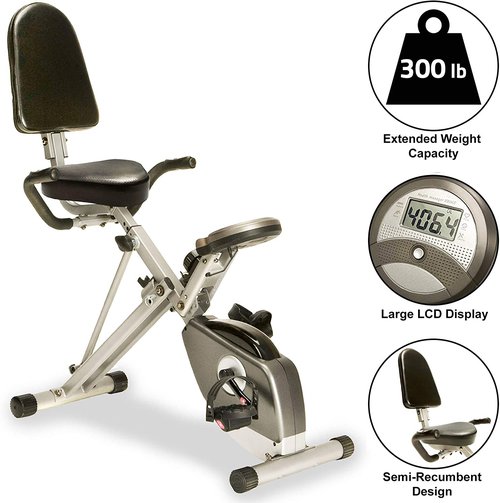 Exerpeutic 400XL Folding Recumbent Bike with Pulse